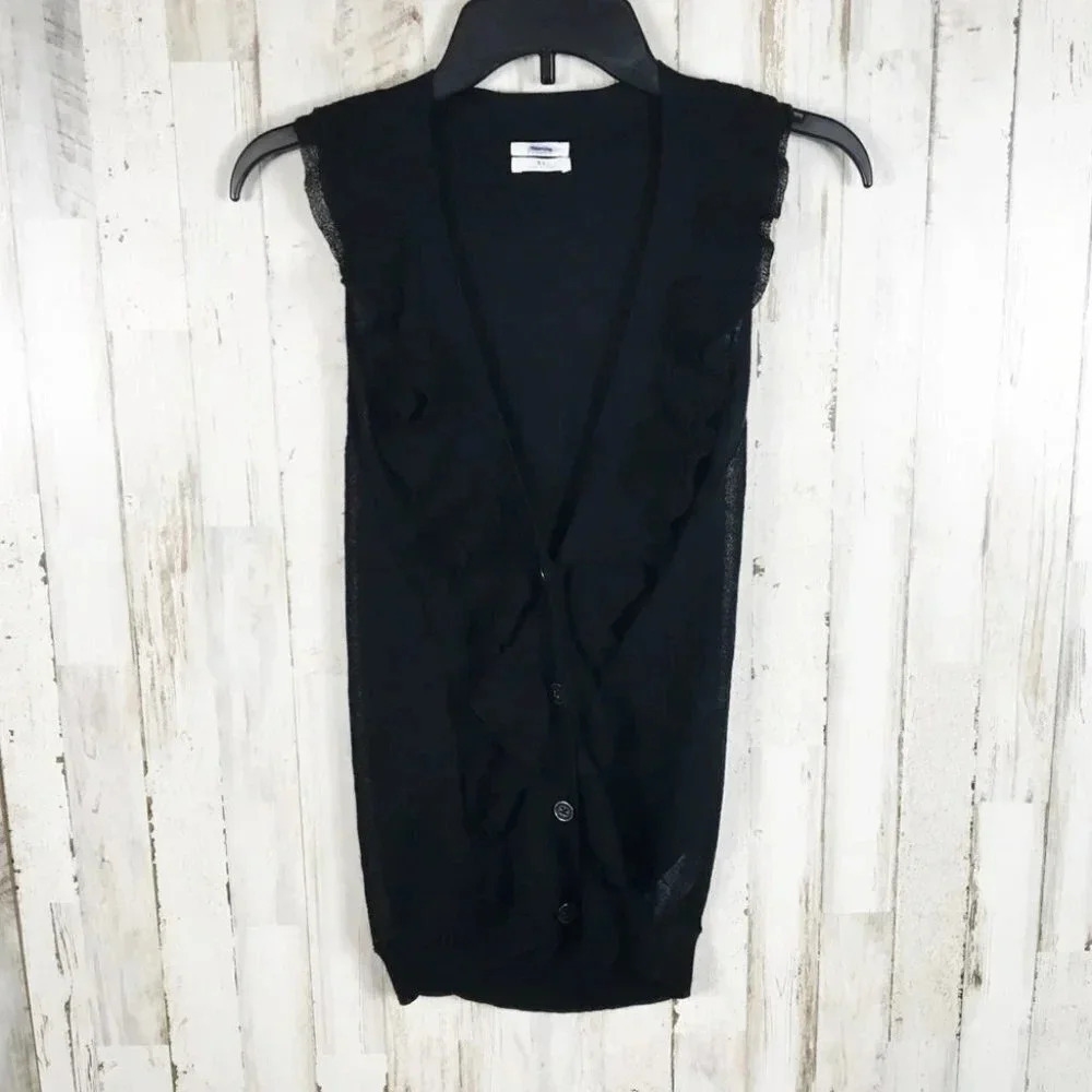 Madewell Wallace Ruffle Hem Button Tank Top Blouse